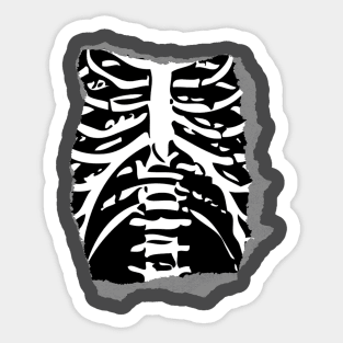 Ripped shirt skeleton showing Sticker